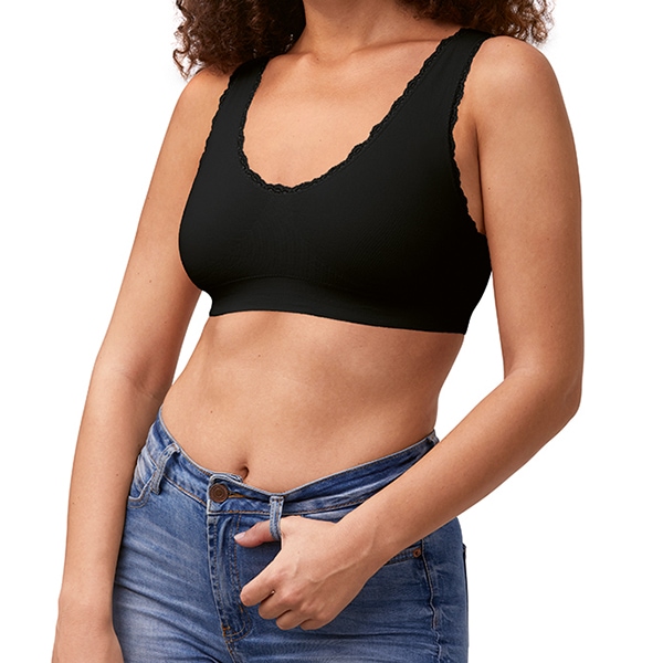 Amoena Kitty Seamless Cotton Bra Black